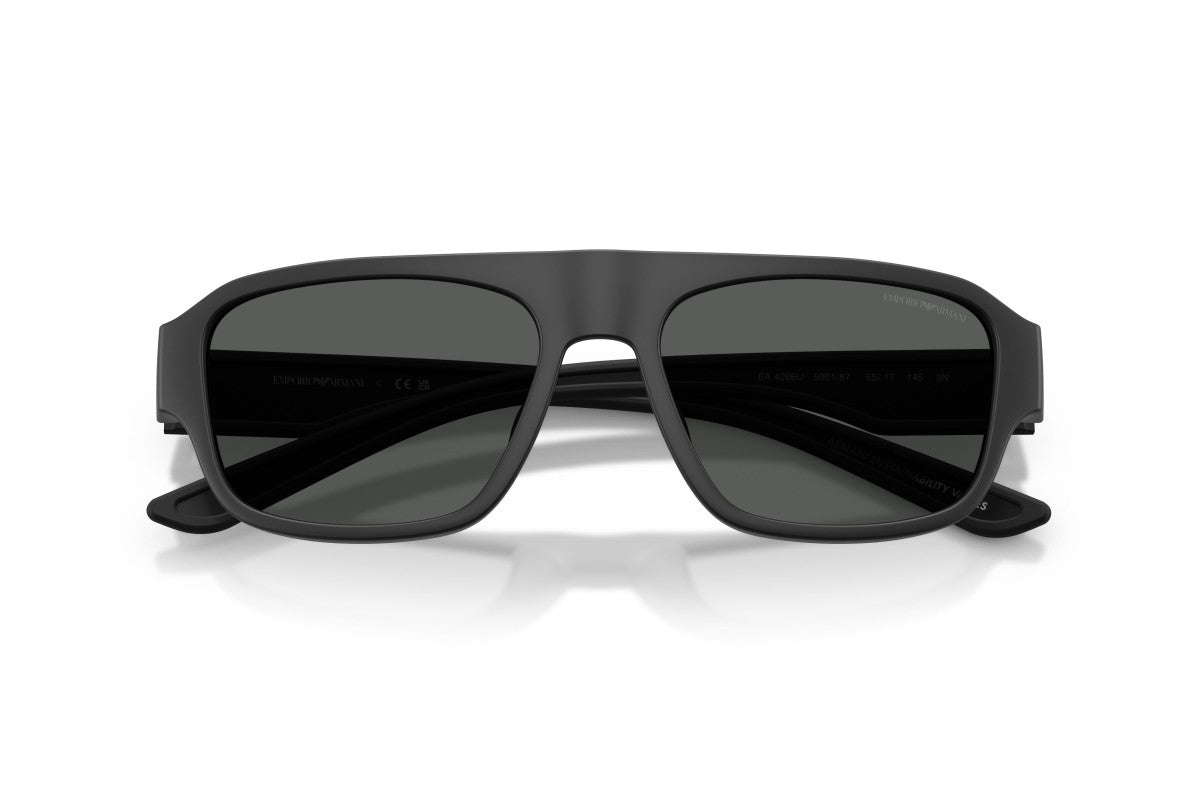 OCCHIALE DA SOLE UOMO | EMPORIO ARMANI EA 4266U - 500187 NERO OPACO GOMMATO - CALIBRO 55