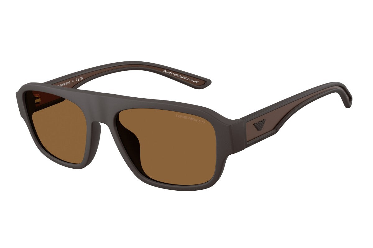OCCHIALE DA SOLE UOMO | EMPORIO ARMANI EA 4266U - 618673 MARRONE OPACO GOMMATO - CALIBRO 55
