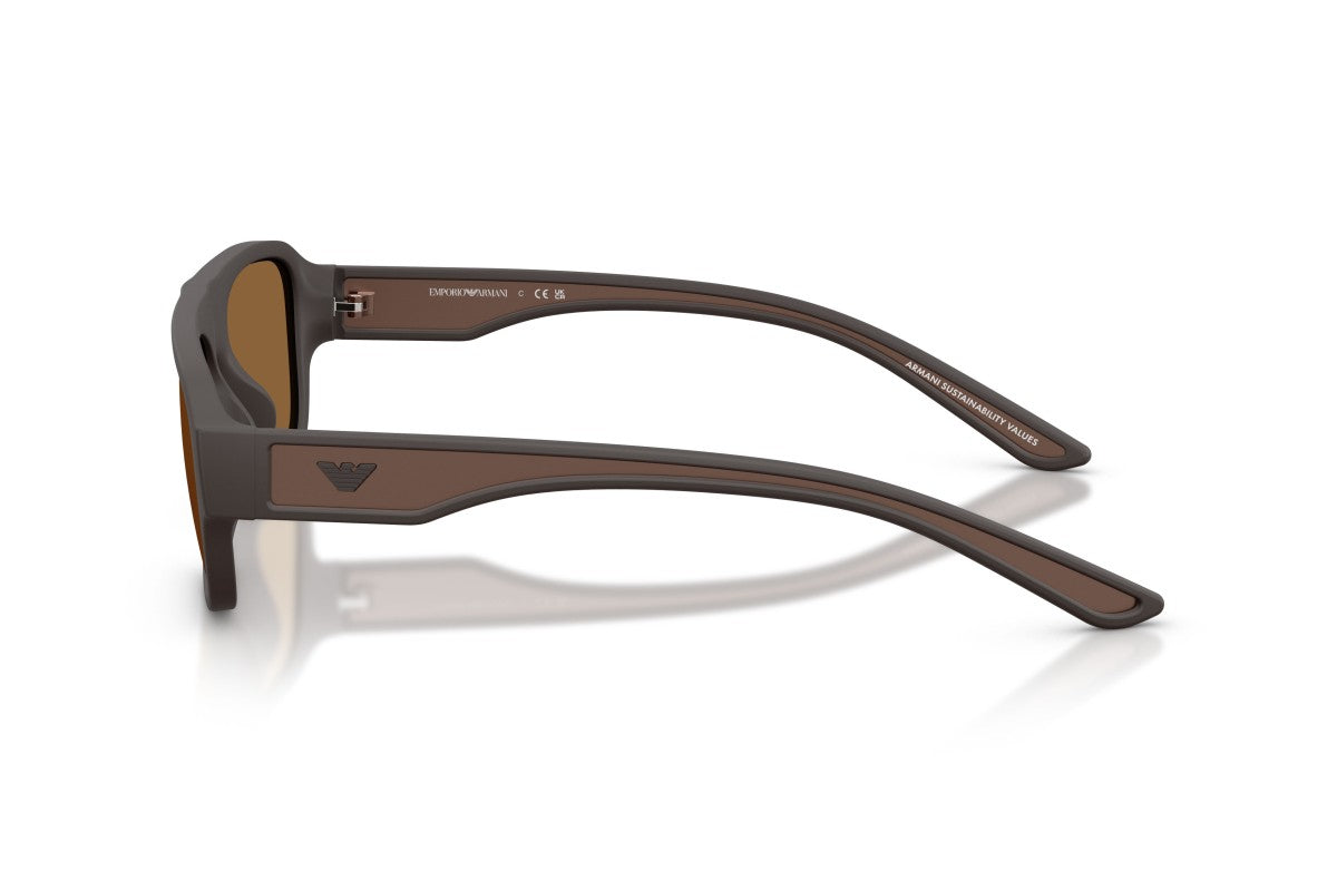OCCHIALE DA SOLE UOMO | EMPORIO ARMANI EA 4266U - 618673 MARRONE OPACO GOMMATO - CALIBRO 55