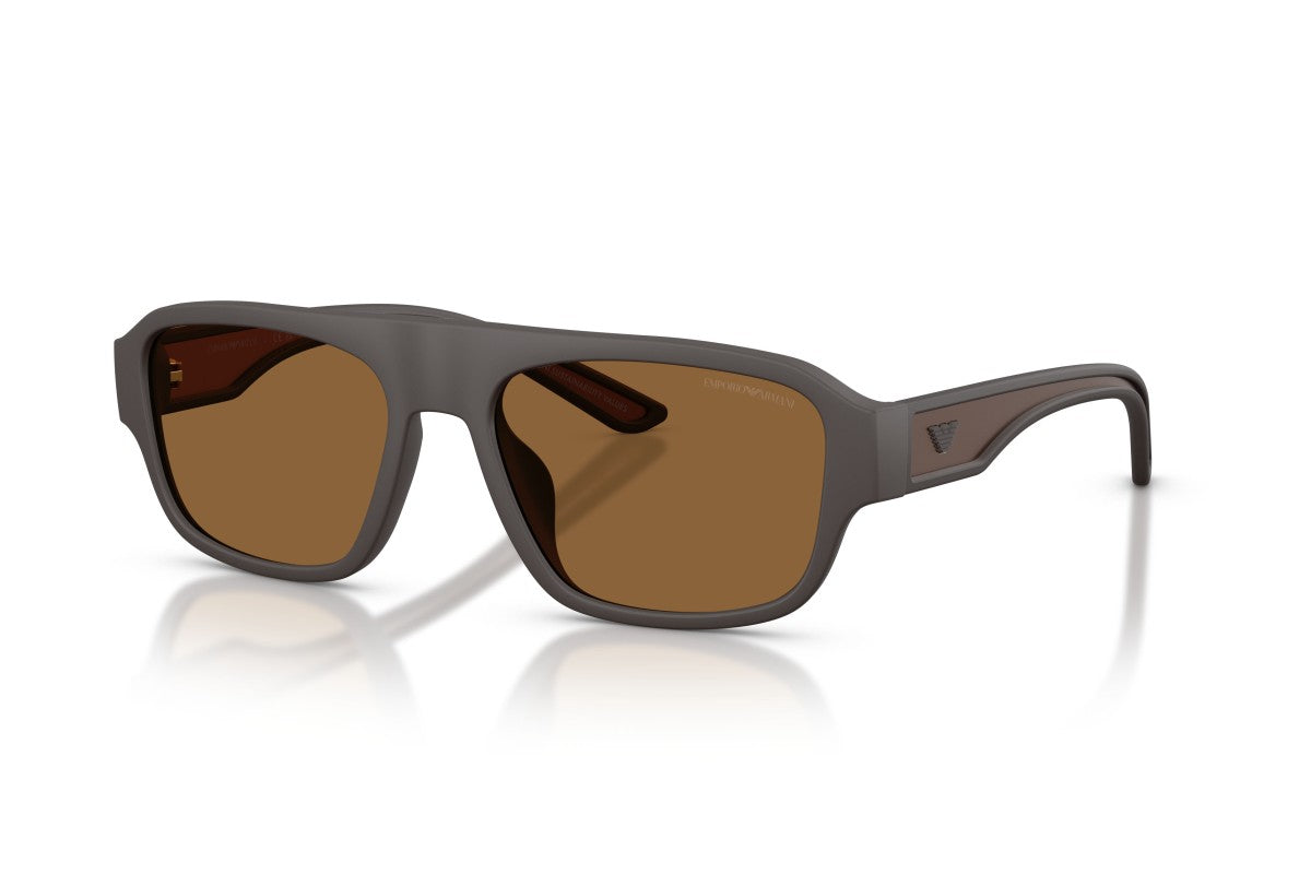OCCHIALE DA SOLE UOMO | EMPORIO ARMANI EA 4266U - 618673 MARRONE OPACO GOMMATO - CALIBRO 55
