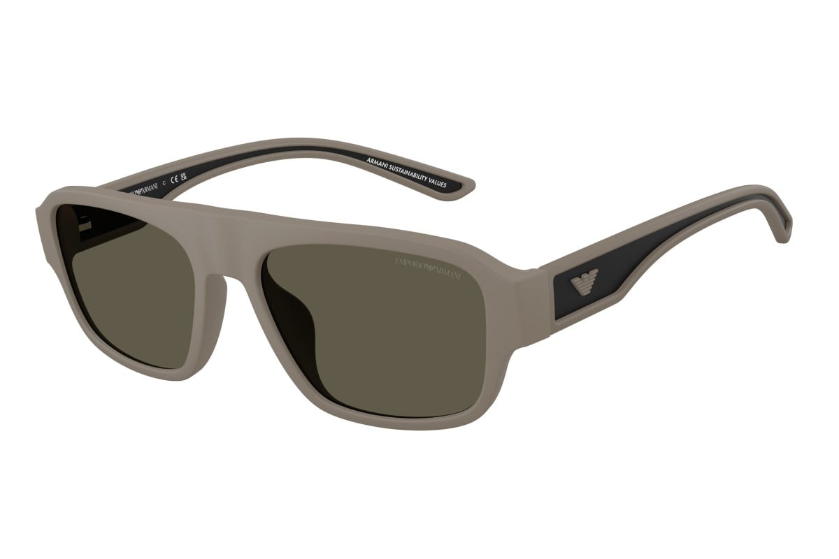OCCHIALE DA SOLE UOMO | EMPORIO ARMANI EA 4266U - 636187 MARRONE CHIARO OPACO GOMMATO - CALIBRO 55