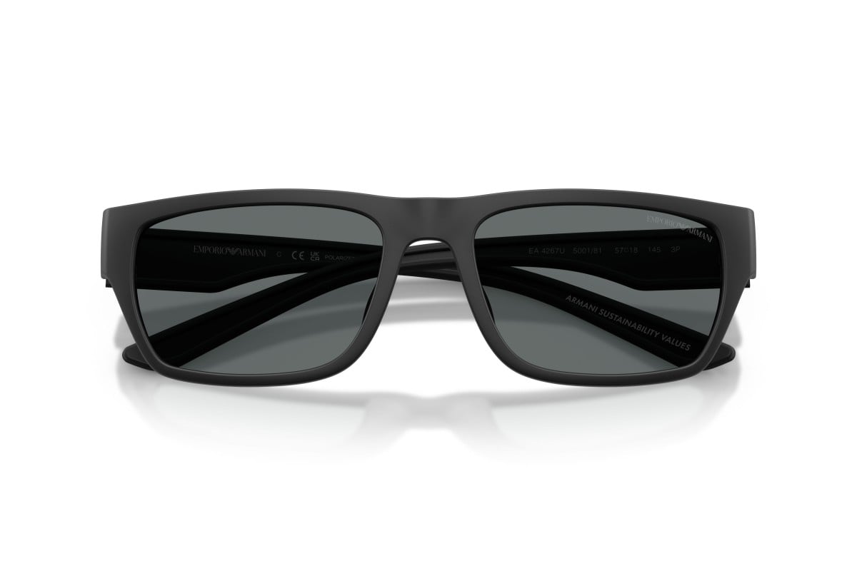OCCHIALE DA SOLE UOMO | EMPORIO ARMANI EA 4267U - 500181 NERO OPACO GOMMATO - CALIBRO 57