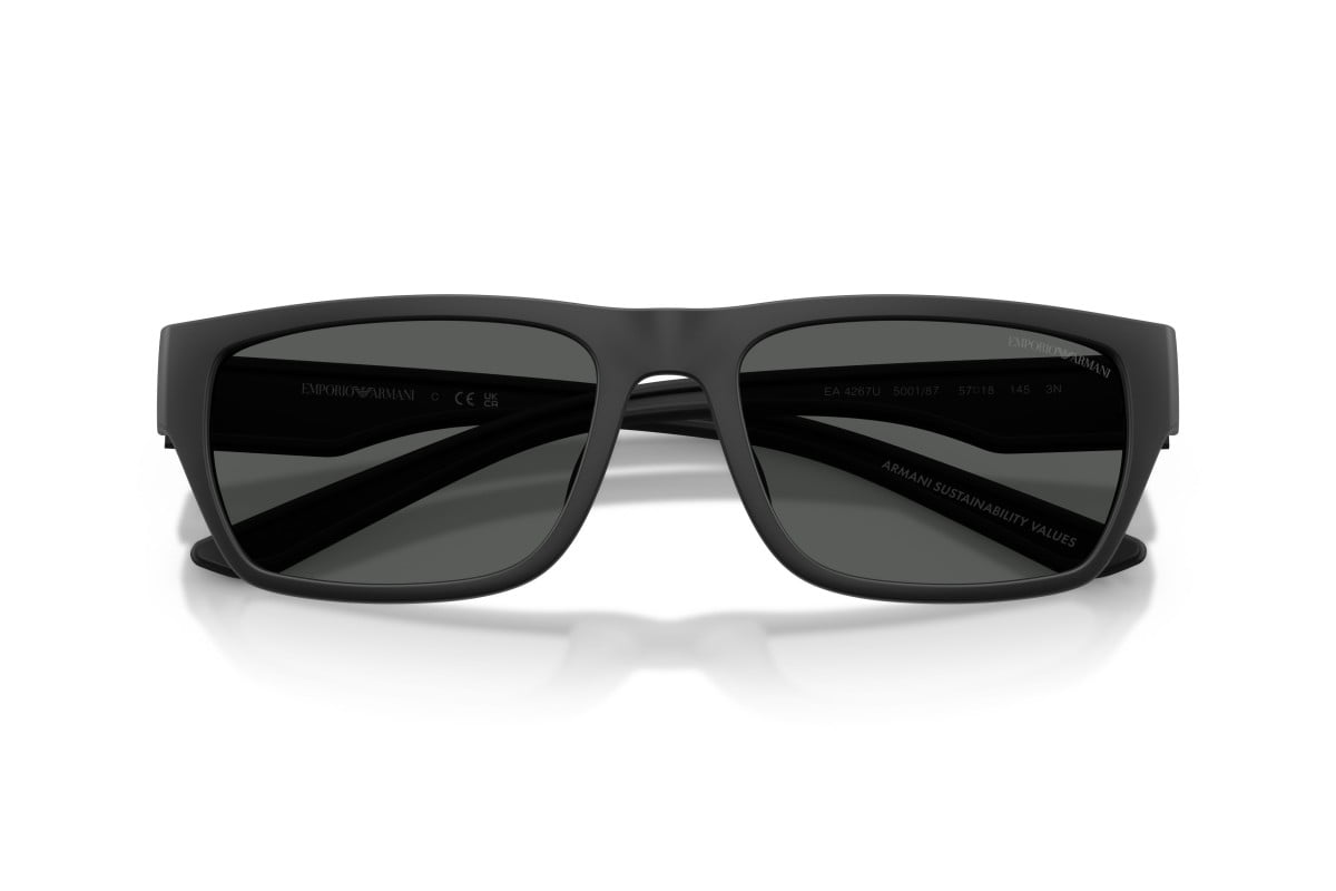 OCCHIALE DA SOLE UOMO | EMPORIO ARMANI EA 4267U - 500187 NERO OPACO GOMMATO - CALIBRO 57