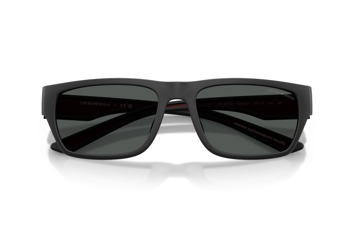 OCCHIALE DA SOLE UOMO | EMPORIO ARMANI EA 4267U - 500987 NERO OPACO GOMMATO - CALIBRO 57