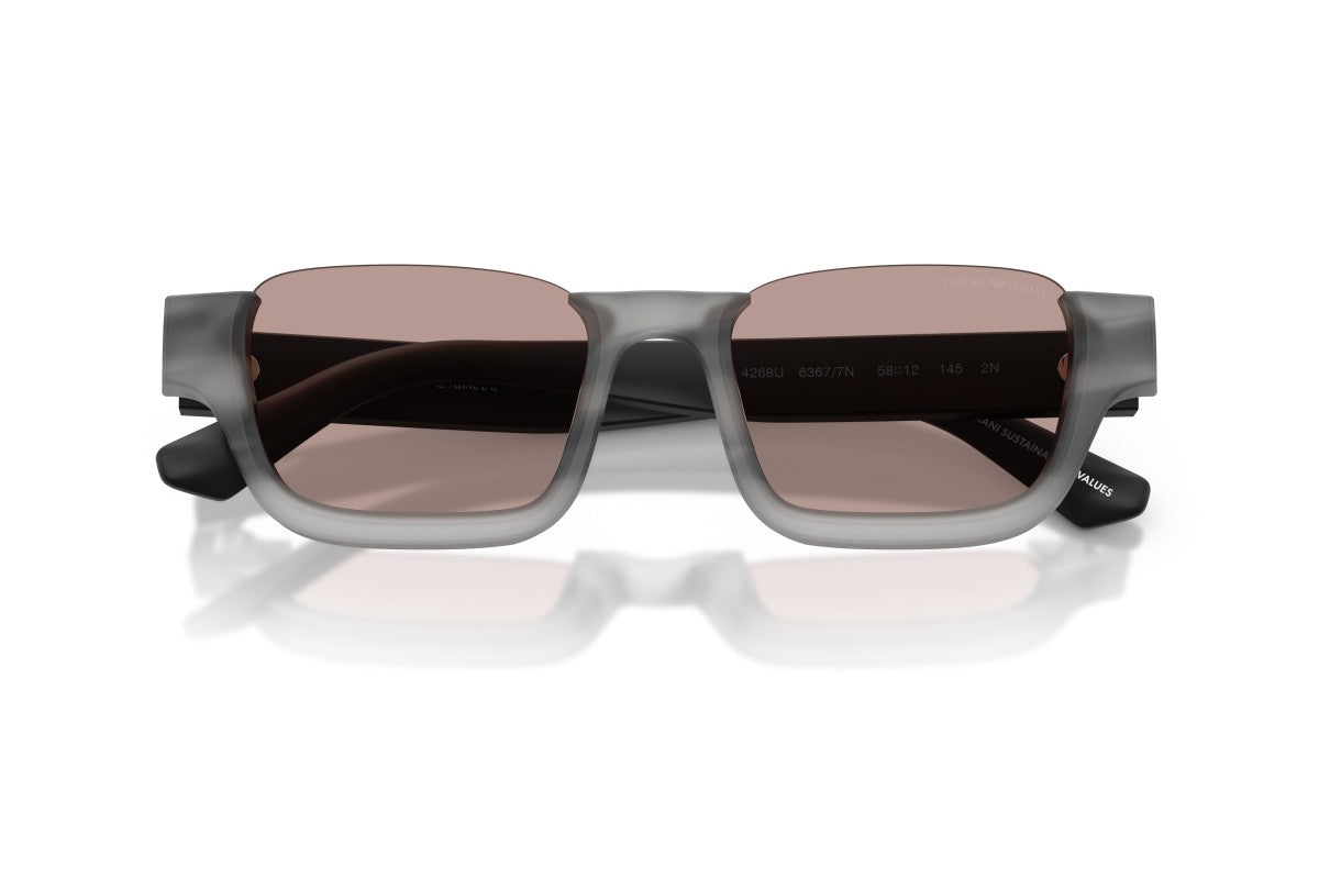 OCCHIALE DA SOLE UNISEX | EMPORIO ARMANI EA 4268U - 63677N GRIGIO AVANA STRIATO - CALIBRO 58