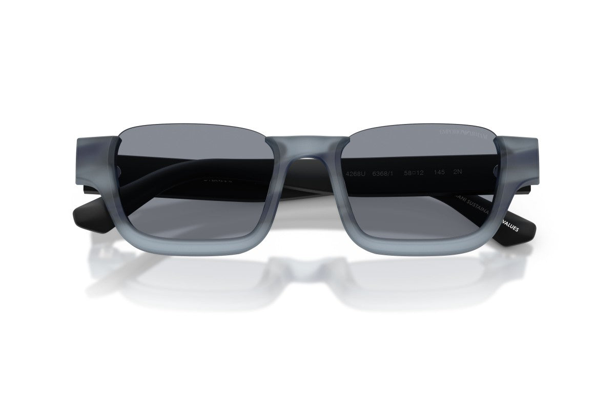 OCCHIALE DA SOLE UNISEX | EMPORIO ARMANI EA 4268U - 6368/1 BLU AVANA A RIGHE - CALIBRO 58