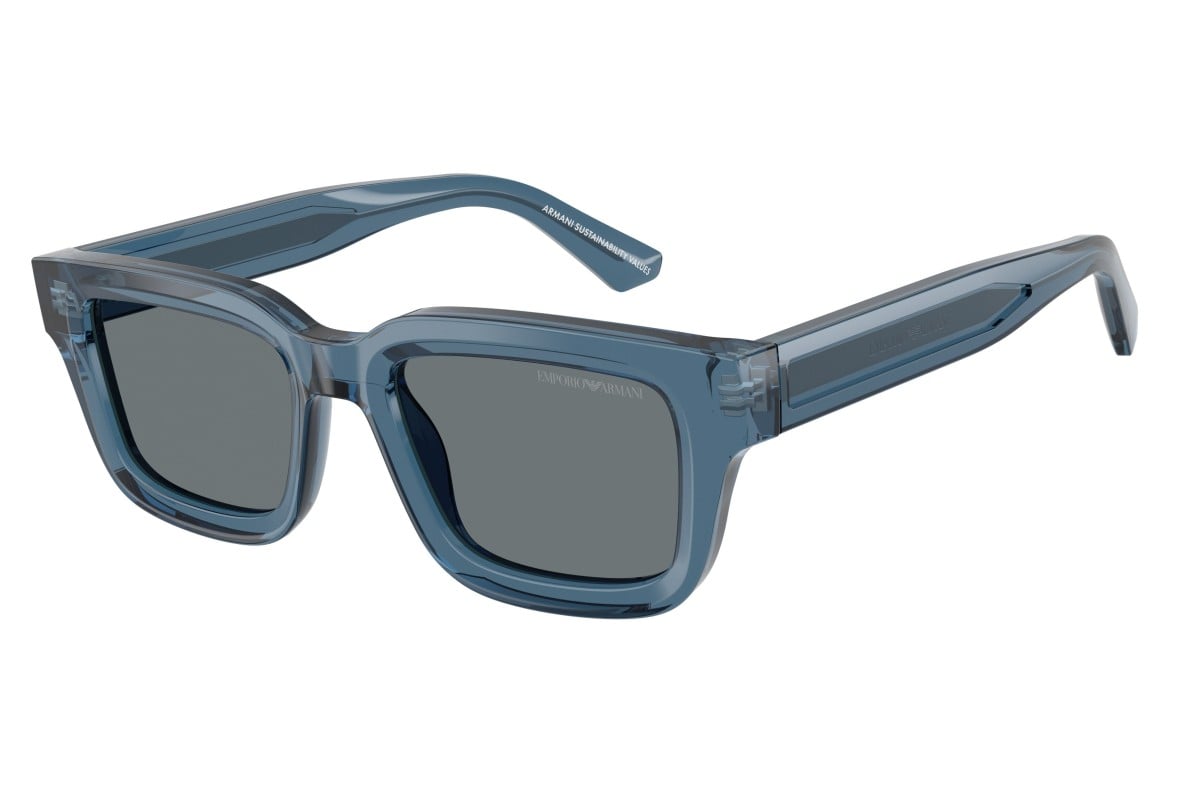OCCHIALE DA SOLE UOMO | EMPORIO ARMANI EA 4270 - 636280 BLU TRASPARENTE LUCIDO - CALIBRO 51