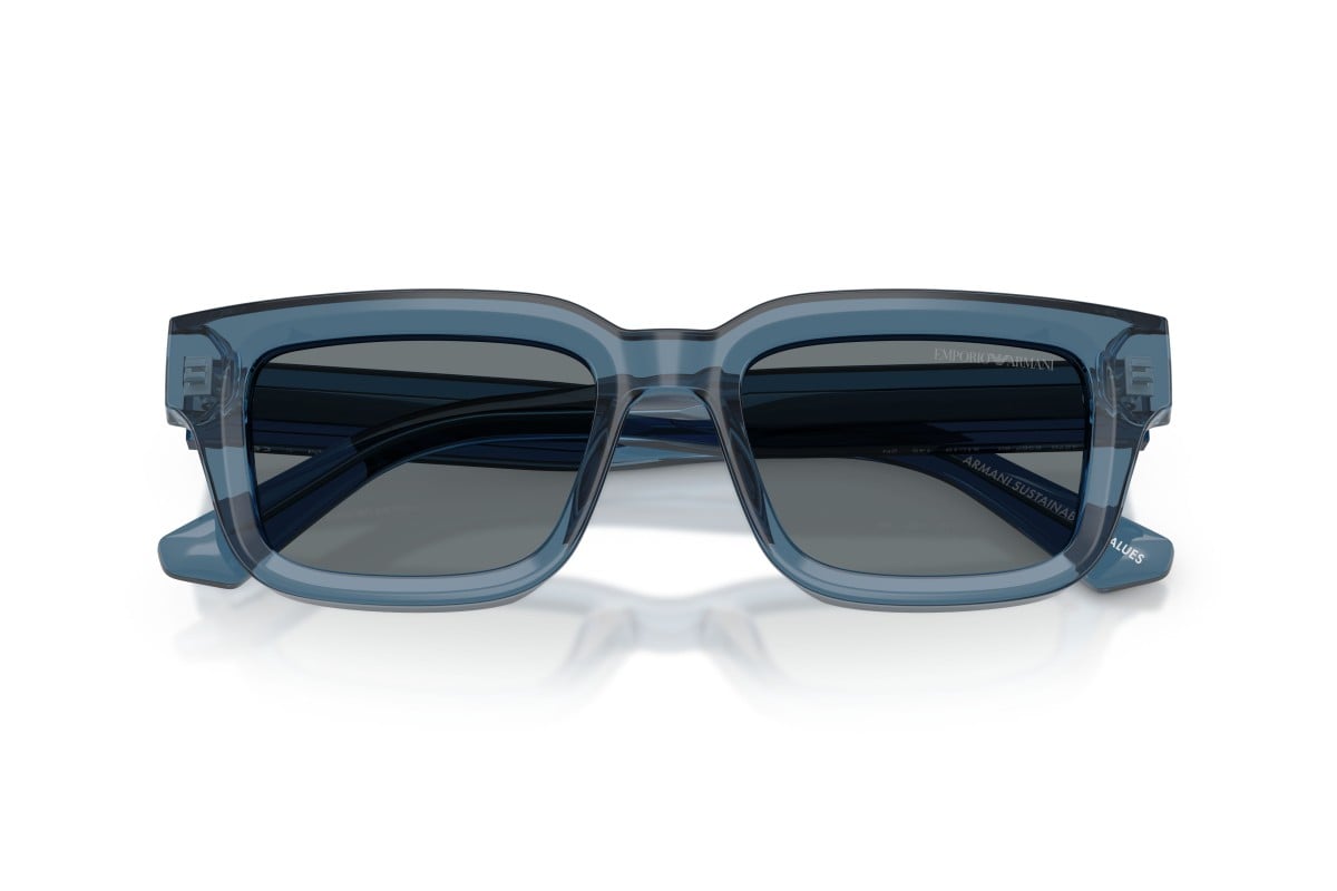 OCCHIALE DA SOLE UOMO | EMPORIO ARMANI EA 4270 - 636280 BLU TRASPARENTE LUCIDO - CALIBRO 51