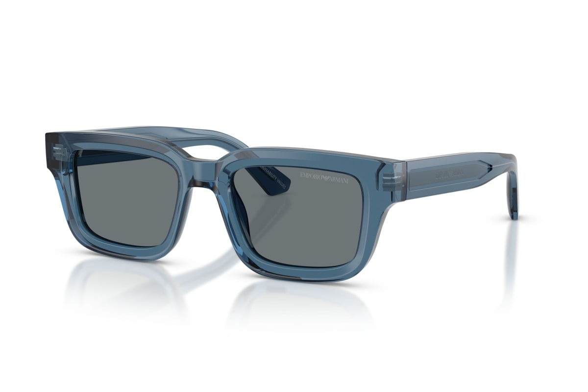 OCCHIALE DA SOLE UOMO | EMPORIO ARMANI EA 4270 - 636280 BLU TRASPARENTE LUCIDO - CALIBRO 51