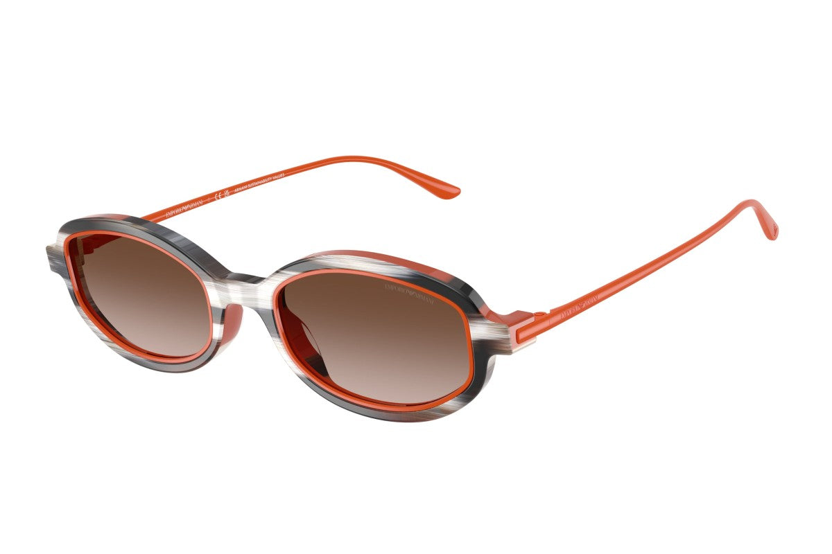 OCCHIALE DA SOLE DONNA | EMPORIO ARMANI EA 4276U - 642613 BEIGE/ARANCIONE A RIGHE LUCIDE - CALIBRO 49