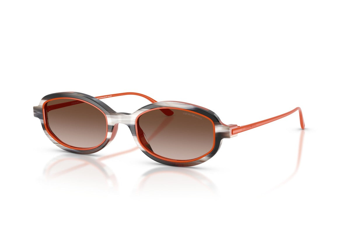 OCCHIALE DA SOLE DONNA | EMPORIO ARMANI EA 4276U - 642613 BEIGE/ARANCIONE A RIGHE LUCIDE - CALIBRO 49