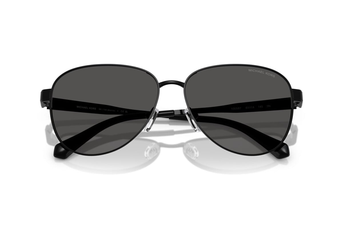 MICHAEL KORS BIARRITZ - 100587 NERO LUCIDO | OCCHIALE DA SOLE DONNA - MK 1160 CALIBRO 61