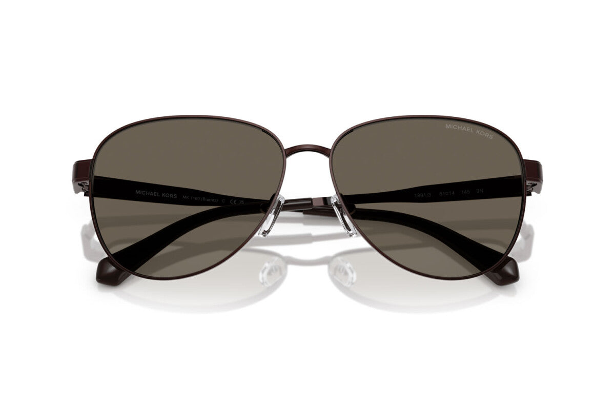 MICHAEL KORS BIARRITZ - 1891/3 CIOCCOLATO LUCIDO | OCCHIALE DA SOLE DONNA - MK 1160 CALIBRO 61