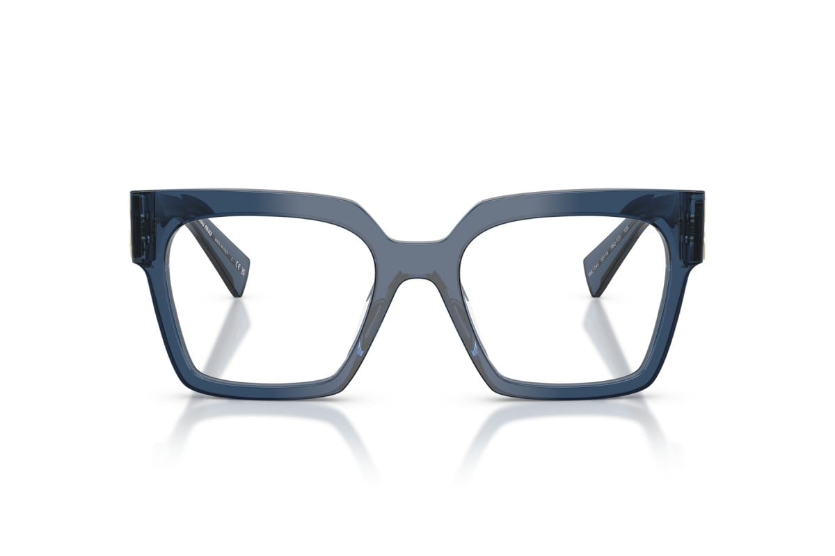 OCCHIALE DA VISTA DONNA | MIU MIU MU 04UV - 08Q1O1 BLU TRASPARENTE - CALIBRO 50