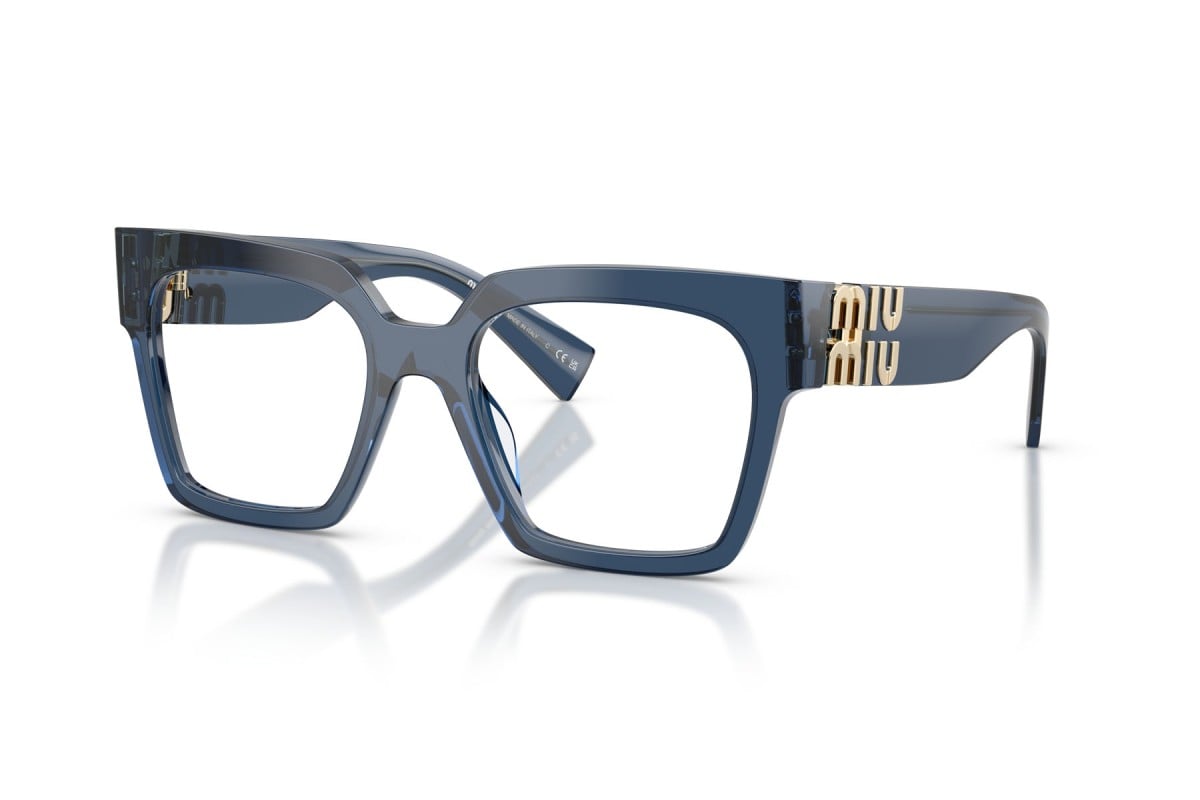 OCCHIALE DA VISTA DONNA | MIU MIU MU 04UV - 08Q1O1 BLU TRASPARENTE - CALIBRO 50