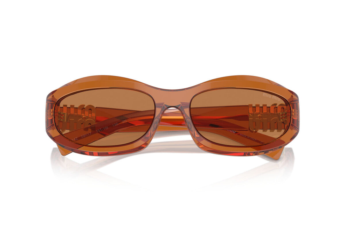 MIU MIU - 15T10I CARAMELLO TRASPARENTE | OCCHIALE DA SOLE DONNA - MU 14ZS CALIBRO 59