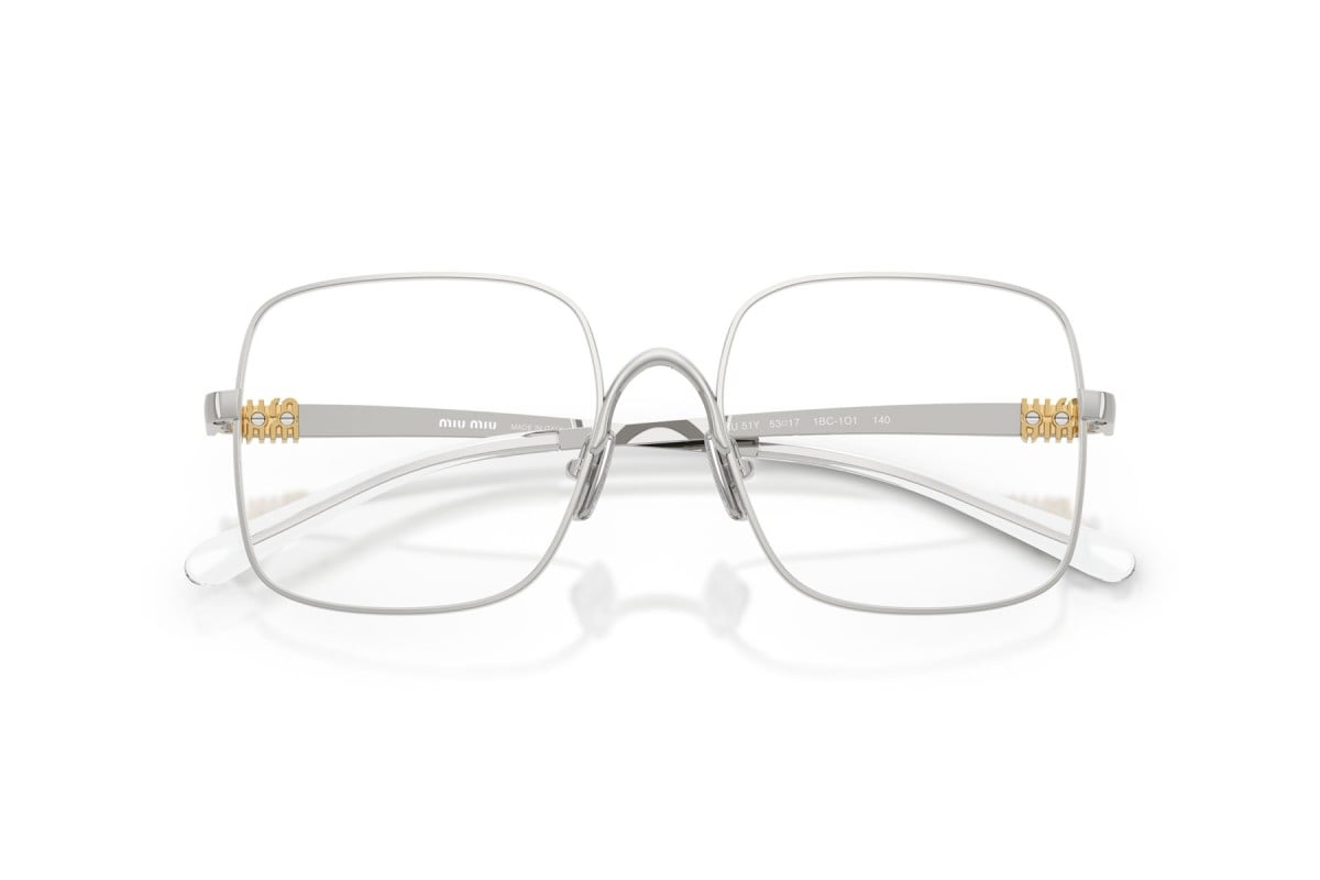 OCCHIALE DA VISTA DONNA | MIU MIU MU 51YV - 1BC1O1 ARGENTO - CALIBRO 53