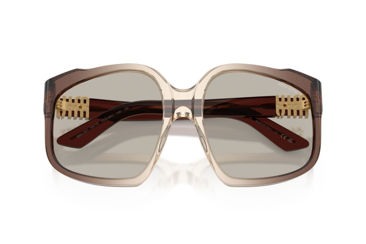 OCCHIALE DA SOLE DONNA | MIU MIU MU A07S - 25G40U SFUMATURA MARRONE - CALIBRO 59