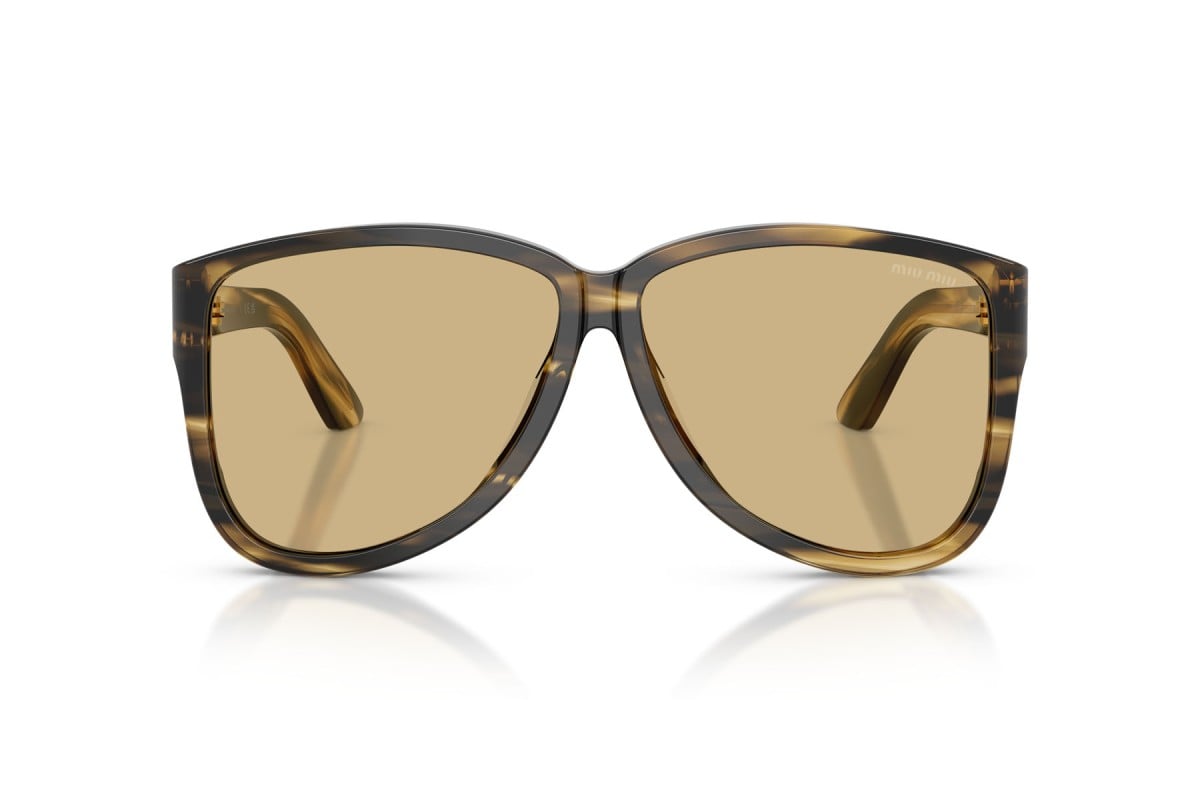 OCCHIALE DA SOLE DONNA | MIU MIU MU A08S - 25E1OR LODEN A RIGHE - CALIBRO 61