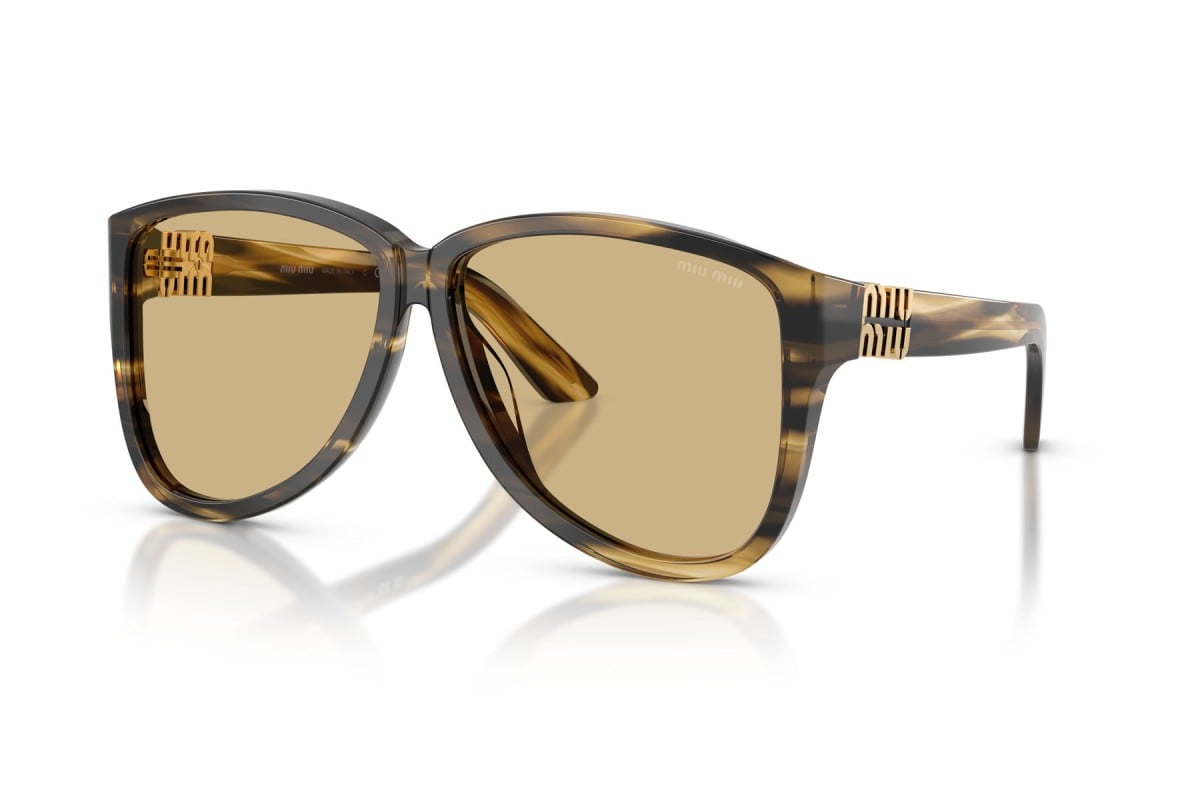 OCCHIALE DA SOLE DONNA | MIU MIU MU A08S - 25E1OR LODEN A RIGHE - CALIBRO 61