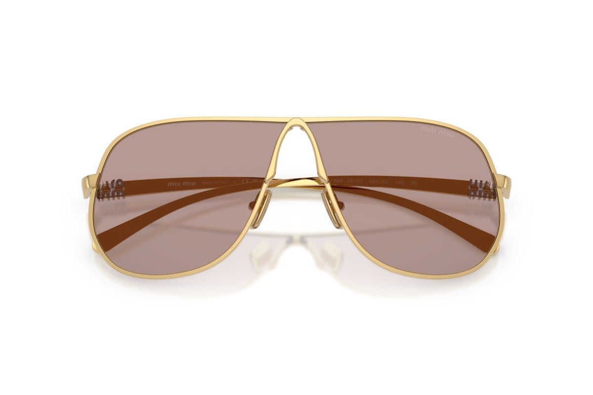 OCCHIALE DA SOLE DONNA | MIU MIU MU A56S - 5AK20I ORO - CALIBRO 66