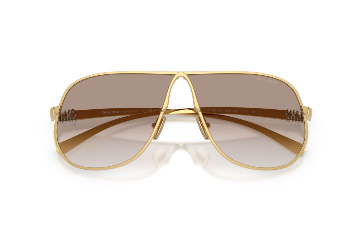 OCCHIALE DA SOLE DONNA | MIU MIU MU A56S - 5AK90L ORO - CALIBRO 66