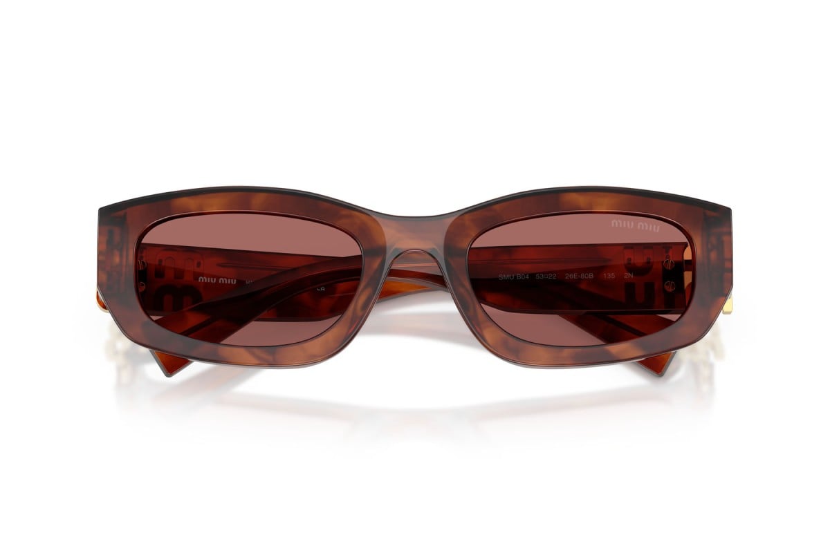 OCCHIALE DA SOLE DONNA | MIU MIU MU B04S - 26E80B TABACCO STRIATO - CALIBRO 53