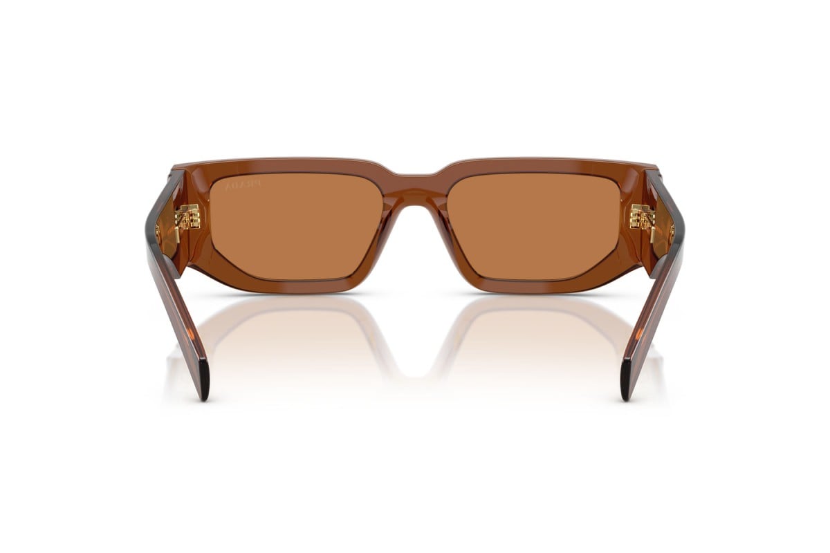 OCCHIALE DA SOLE UOMO | PRADA PR 09ZS - 20H90Q MARRONE SCURO TRASPARENTE - CALIBRO 54