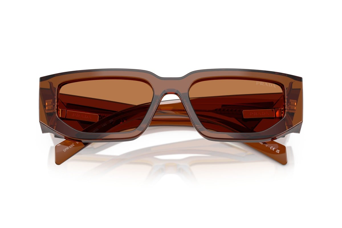 OCCHIALE DA SOLE UOMO | PRADA PR 09ZS - 20H90Q MARRONE SCURO TRASPARENTE - CALIBRO 54