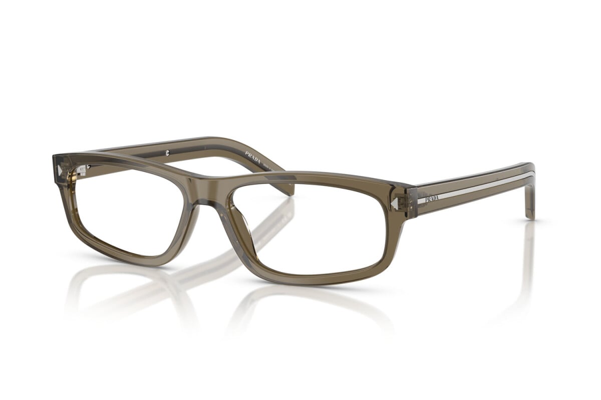PRADA - 18T1O1 MARRONE TRASPARENTE | OCCHIALE DA VISTA UOMO - PR B02V CALIBRO 55