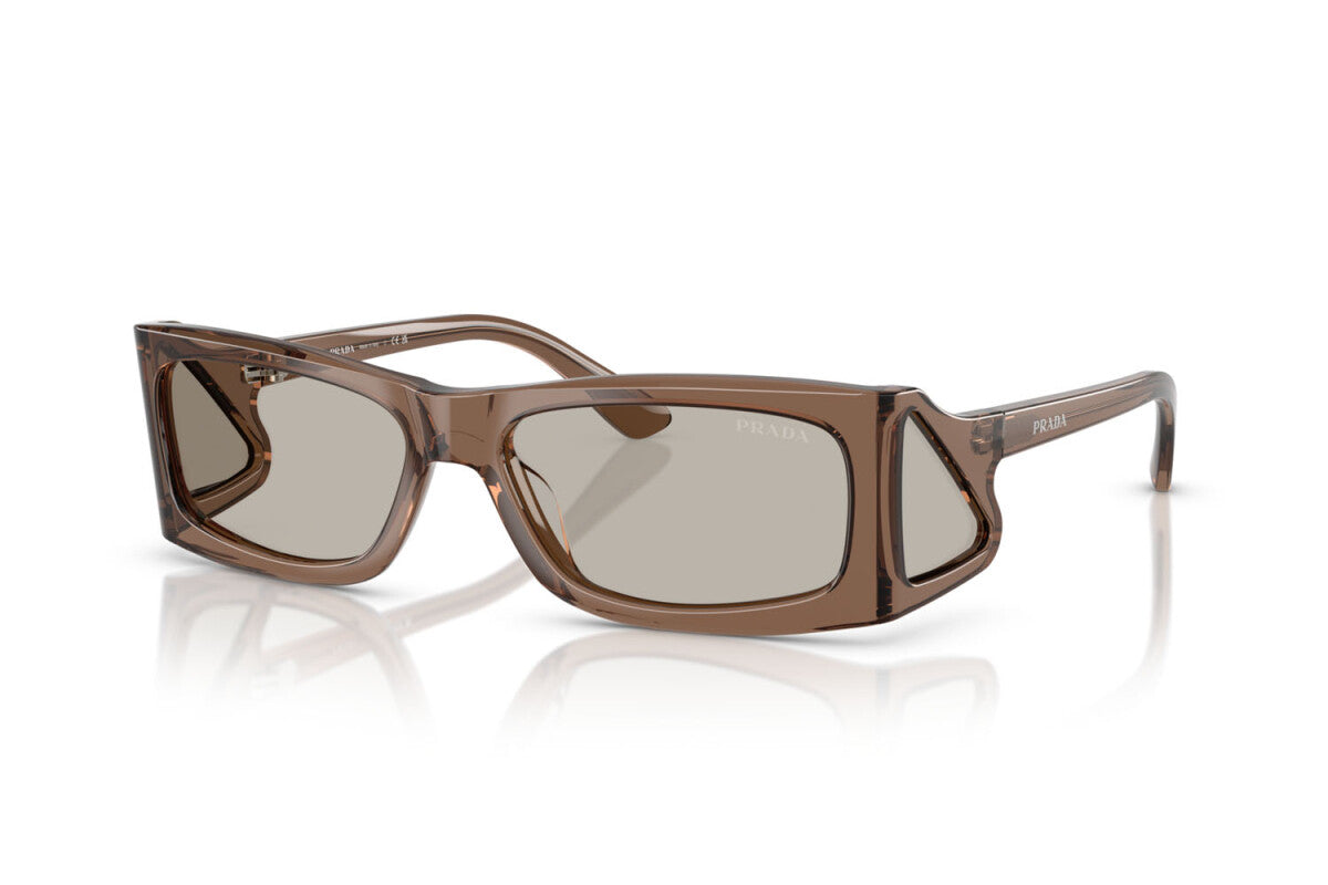 PRADA - 16W5J2 MARRONE TRASPARENTE | OCCHIALE DA SOLE UOMO - PR B03S CALIBRO 56
