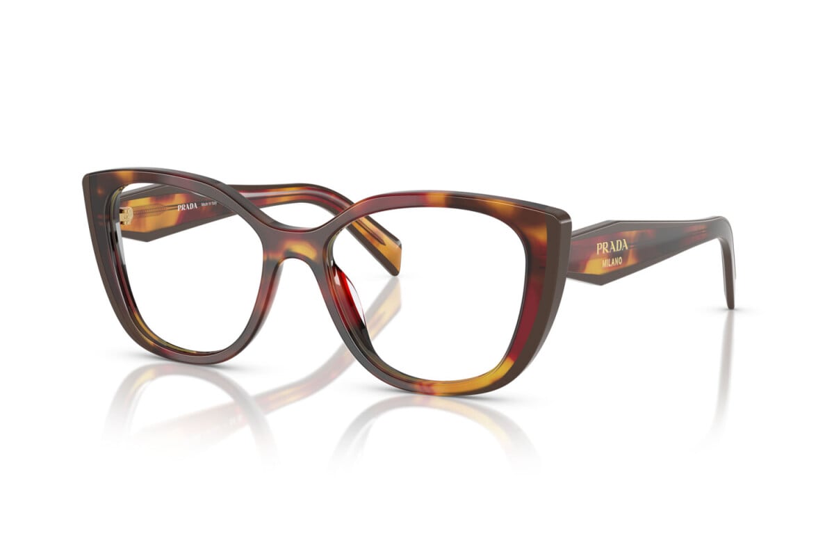 PRADA - 22A1O1 PAPAVERO TARTARUGA/BORDEAUX | OCCHIALE DA VISTA DONNA - PR B04V CALIBRO 51