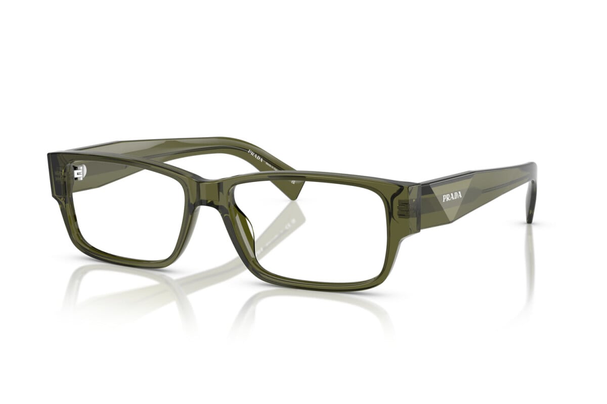 PRADA - 25A1O1 VERDE TRASPARENTE | OCCHIALE DA VISTA UOMO - PR B09V CALIBRO 55