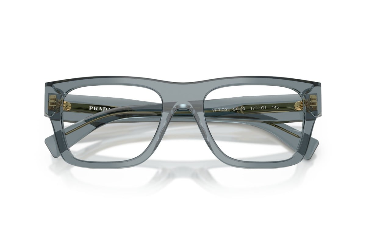 OCCHIALE DA VISTA UOMO | PRADA PR C01V - 17T1O1 OCEANO TRASPARENTE - CALIBRO 52