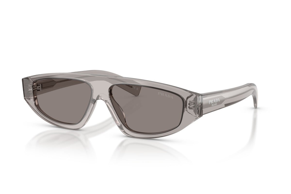 OCCHIALE DA SOLE UOMO | PRADA PR C02S - 10J80Q GRIGIO TRASPARENTE - CALIBRO 57