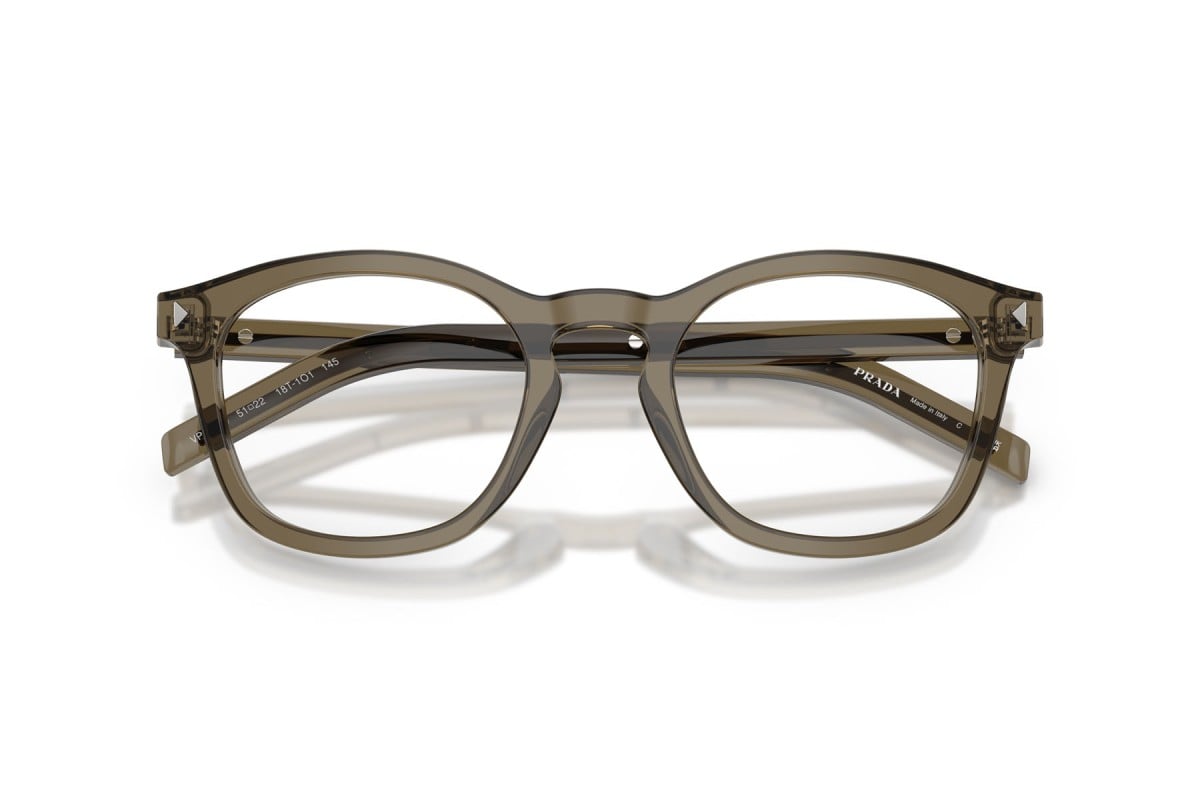 OCCHIALE DA VISTA UOMO | PRADA PR C04V - 18T1O1 TERRA TRASPARENTE - CALIBRO 49