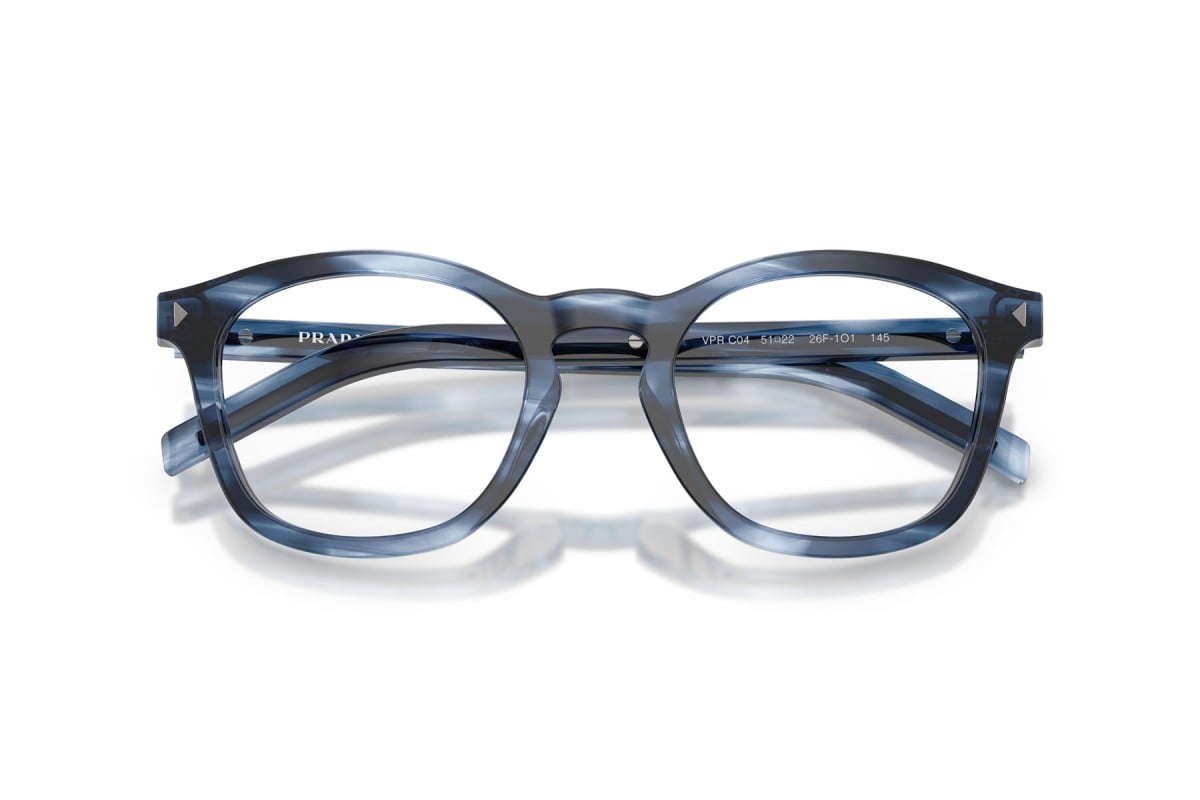 OCCHIALE DA VISTA UOMO | PRADA PR C04V - 26F1O1 BLU A STRISCE - CALIBRO 49