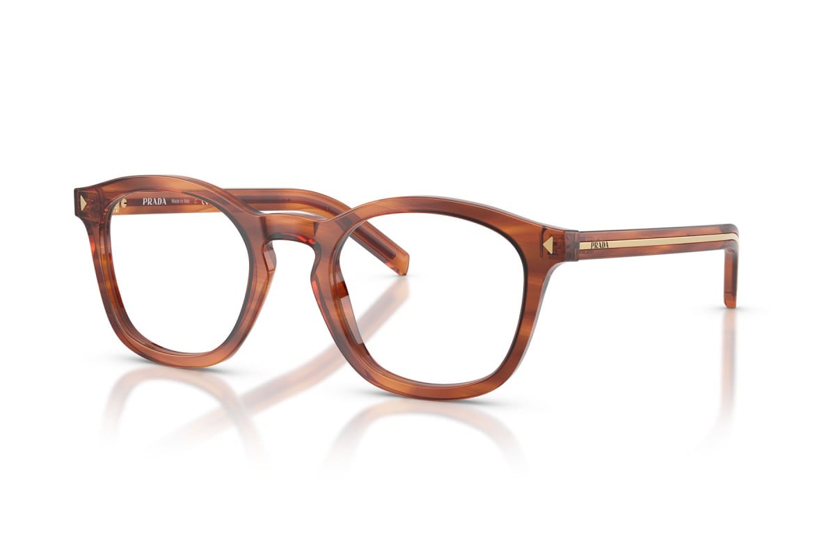 OCCHIALE DA VISTA UOMO | PRADA PR C04V - 27F1O1 COGNAC A STRISCE - CALIBRO 49