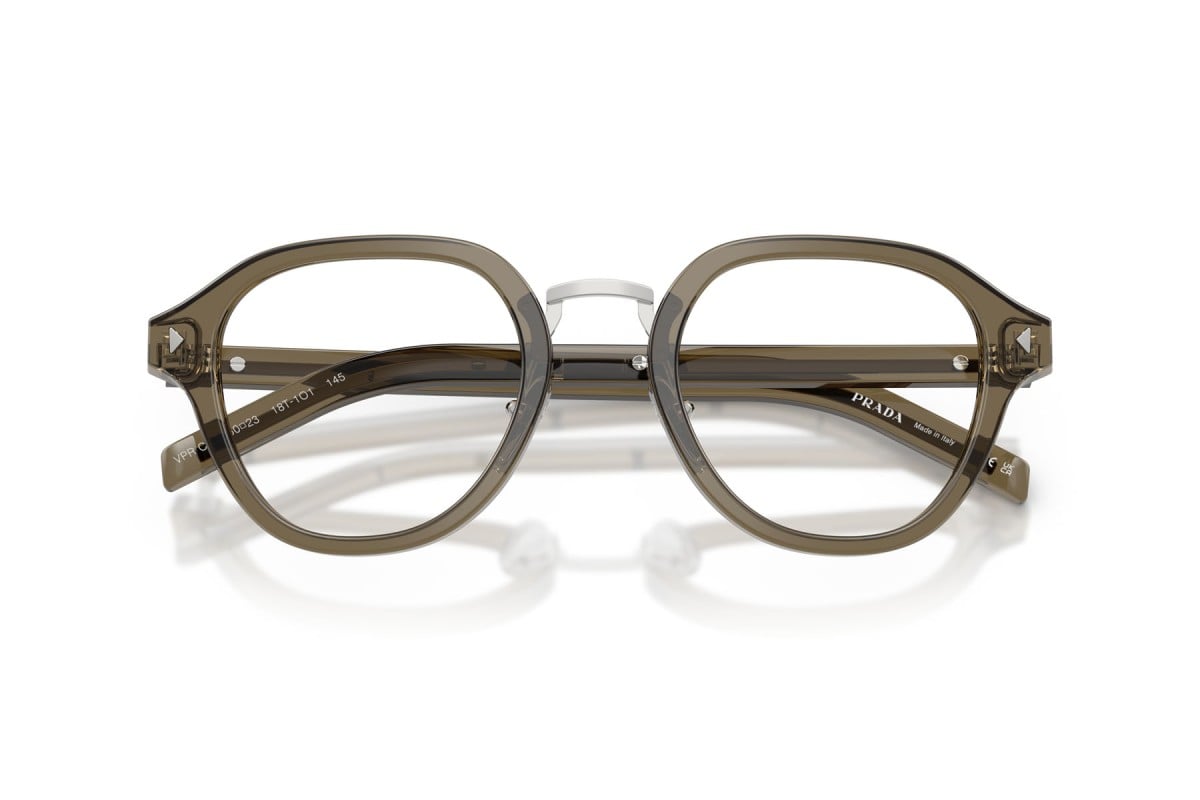 OCCHIALE DA VISTA UOMO | PRADA PR C05V - 18T1O1 TERRA TRASPARENTE - CALIBRO 48