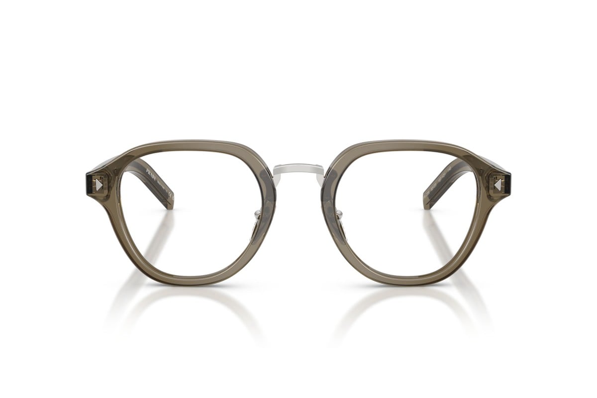 OCCHIALE DA VISTA UOMO | PRADA PR C05V - 18T1O1 TERRA TRASPARENTE - CALIBRO 50