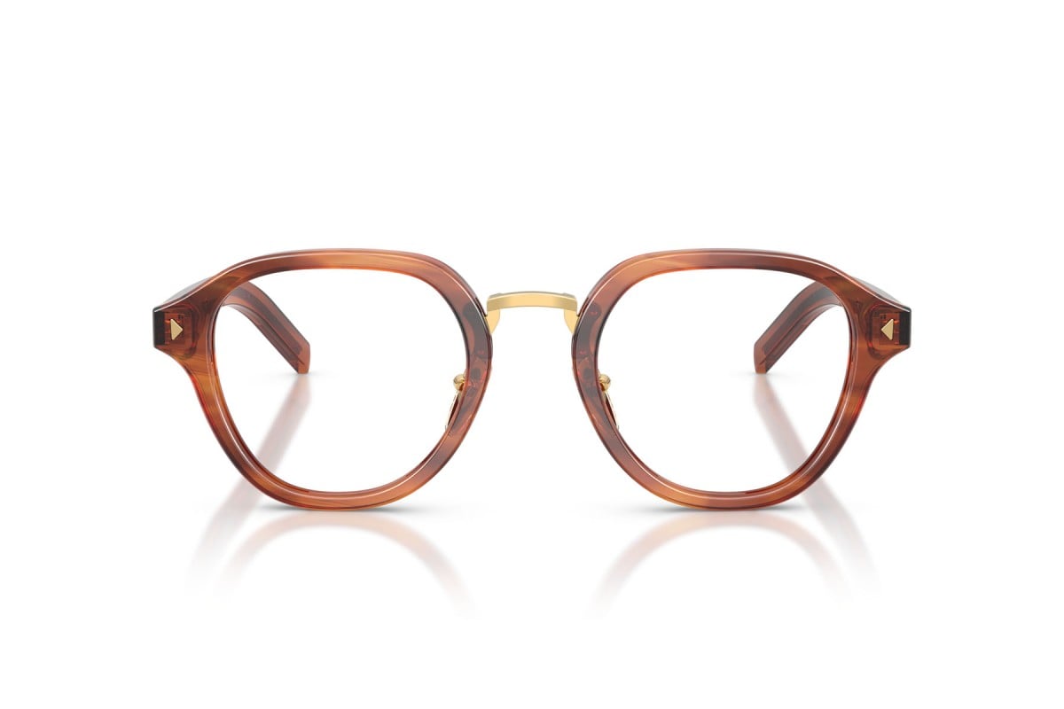 OCCHIALE DA VISTA UOMO | PRADA PR C05V - 27F1O1 COGNAC A STRISCE - CALIBRO 50