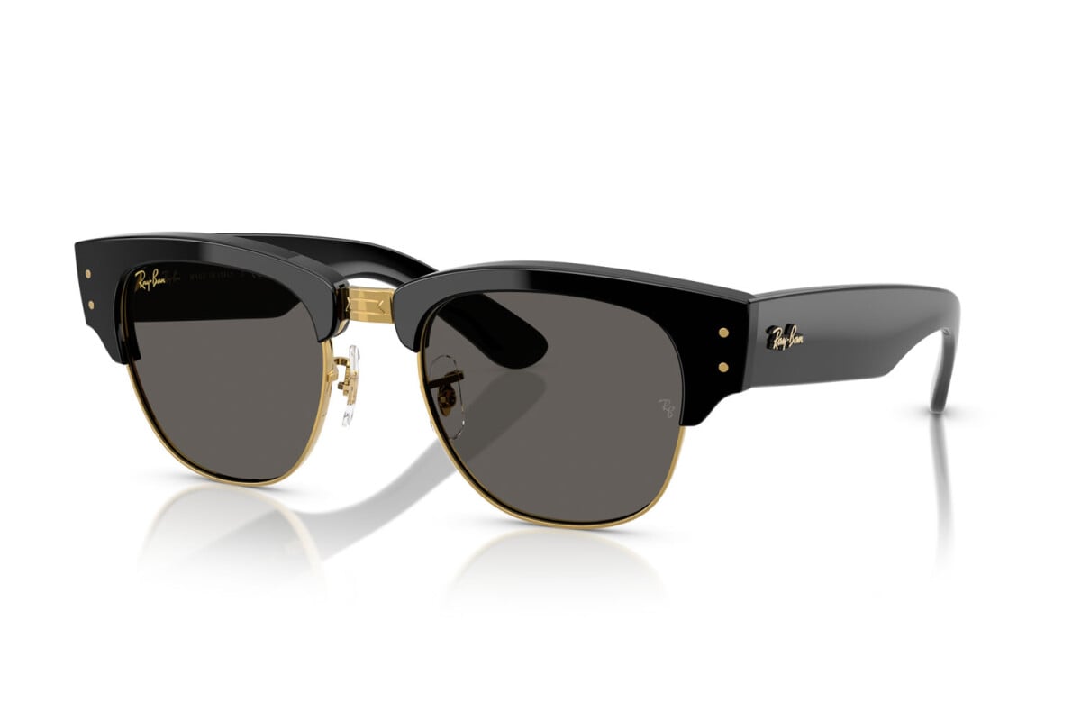 OCCHIALE DA SOLE UNISEX RAY-BAN RB 0316S - MEGA CLUBMASTER 6826J5 NERO SU ORO - TAGLIA 53