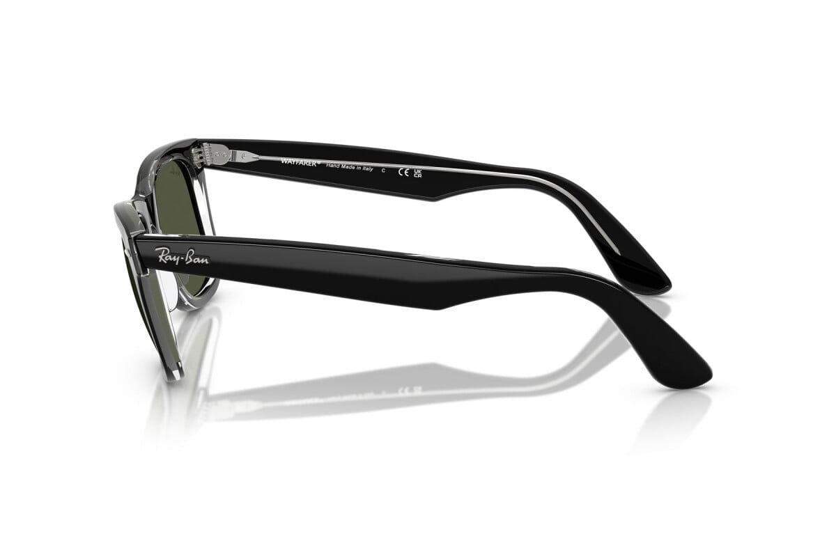 OCCHIALE DA SOLE UNISEX RAY-BAN RB 2140 - WAYFARER 129431 NERO SU TRASPARENTE - TAGLIA 50