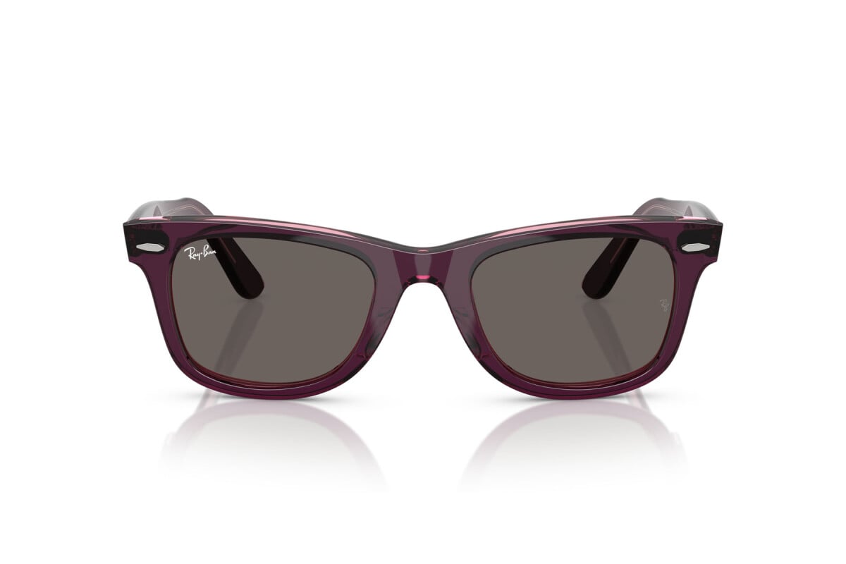 OCCHIALE DA SOLE UNISEX RAY-BAN RB 2140 - WAYFARER 1447B1 VIOLA SU ROSA TRASPARENTE - TAGLIA 50