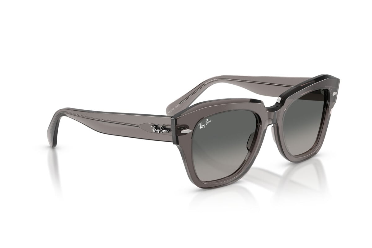OCCHIALE DA SOLE UNISEX RAY-BAN RB 2186 - STATE STREET 136971 GRIGIO TRASPARENTE - TAGLIA 49