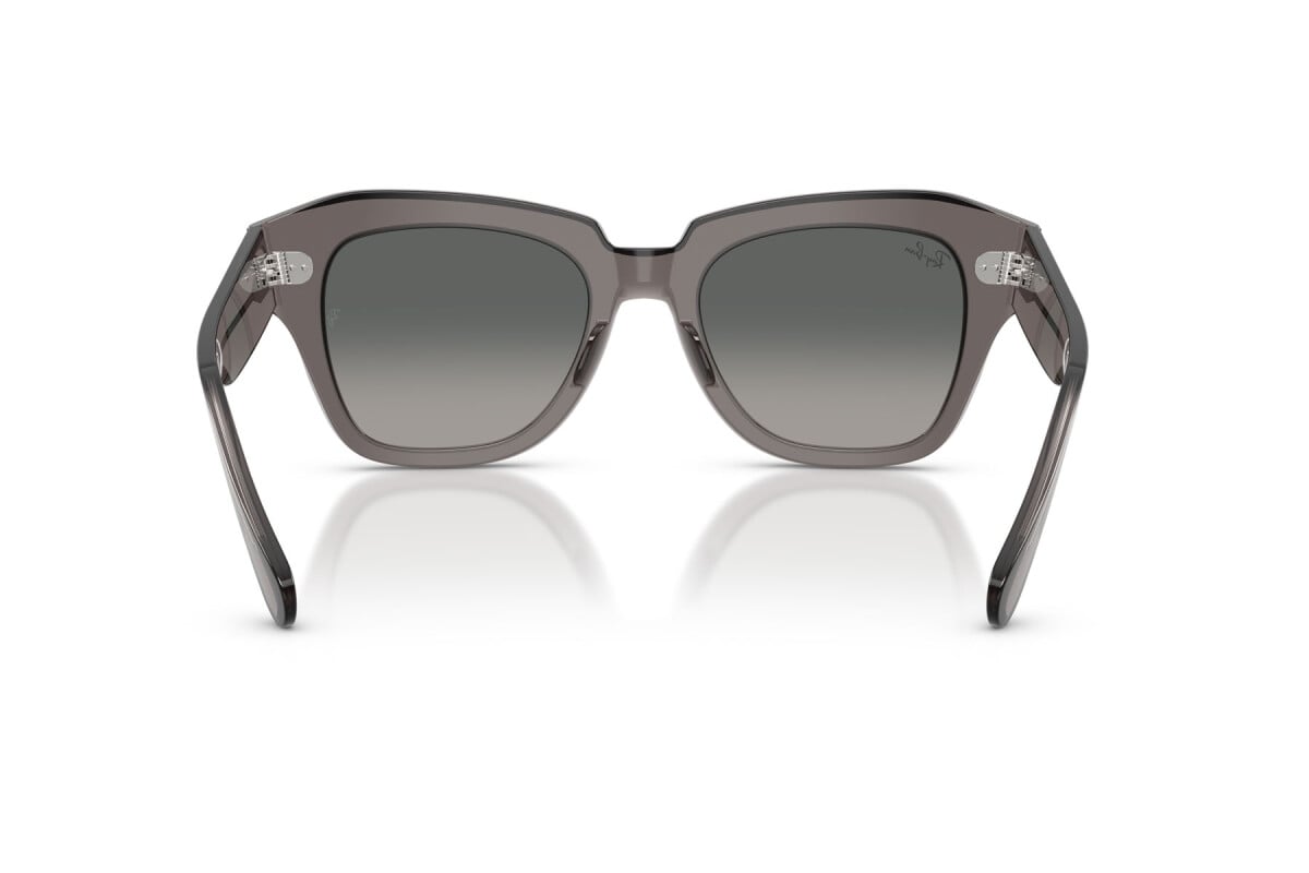 OCCHIALE DA SOLE UNISEX RAY-BAN RB 2186 - STATE STREET 136971 GRIGIO TRASPARENTE - TAGLIA 49