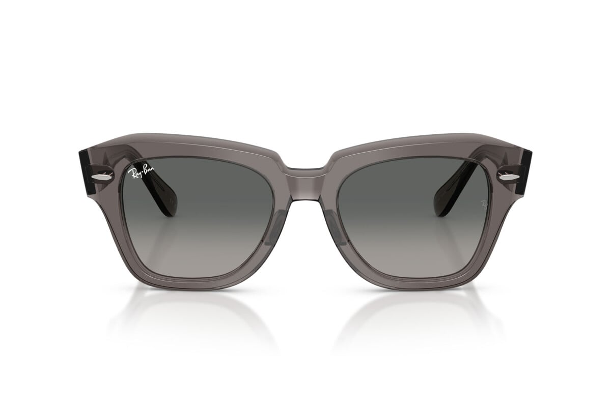 OCCHIALE DA SOLE UNISEX RAY-BAN RB 2186 - STATE STREET 136971 GRIGIO TRASPARENTE - TAGLIA 49