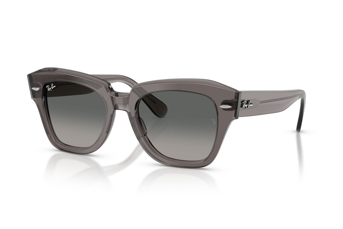 OCCHIALE DA SOLE UNISEX RAY-BAN RB 2186 - STATE STREET 136971 GRIGIO TRASPARENTE - TAGLIA 49