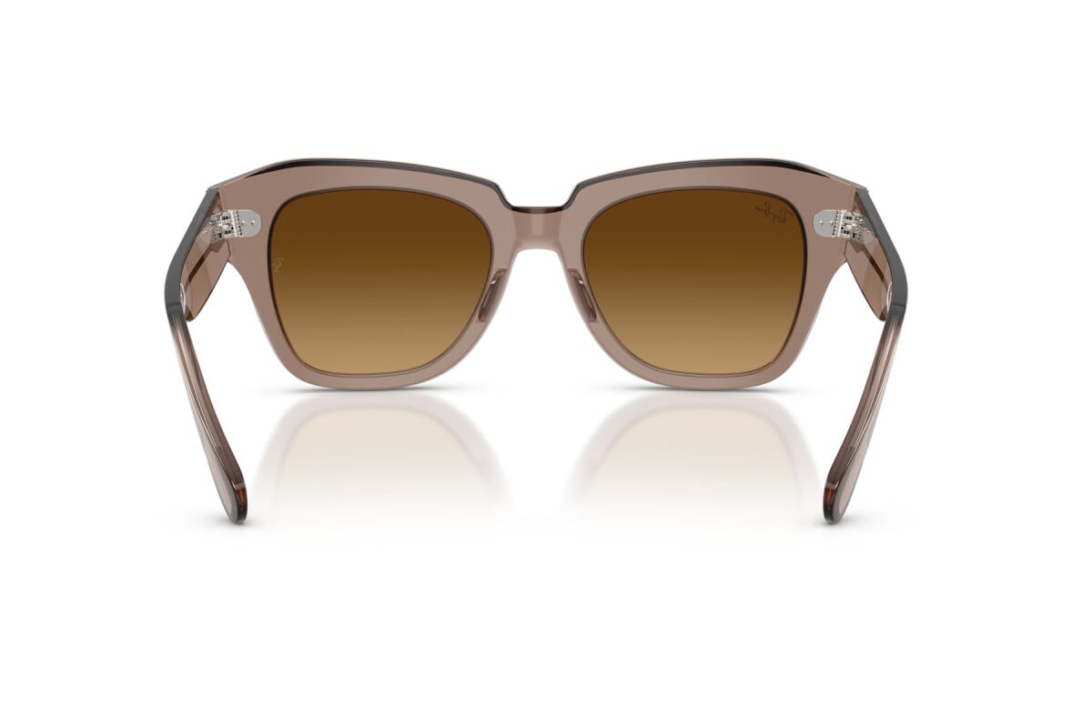 OCCHIALE DA SOLE UNISEX RAY-BAN RB 2186 - STATE STREET 682785 MARRONE CHIARO TRASPARENTE - TAGLIA 49