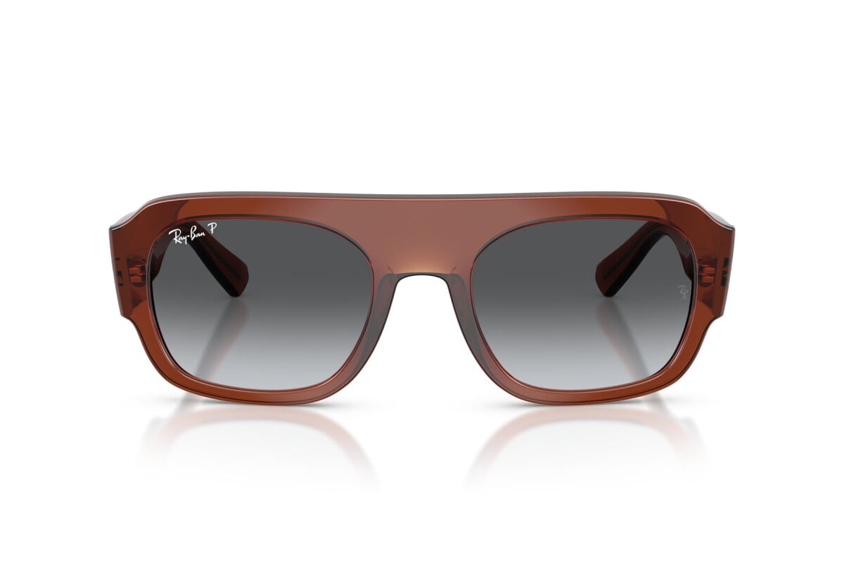 OCCHIALE DA SOLE UNISEX RAY-BAN RB RB 2218 - 6678T3 MARRONE TRASPARENTE - TAGLIA 55